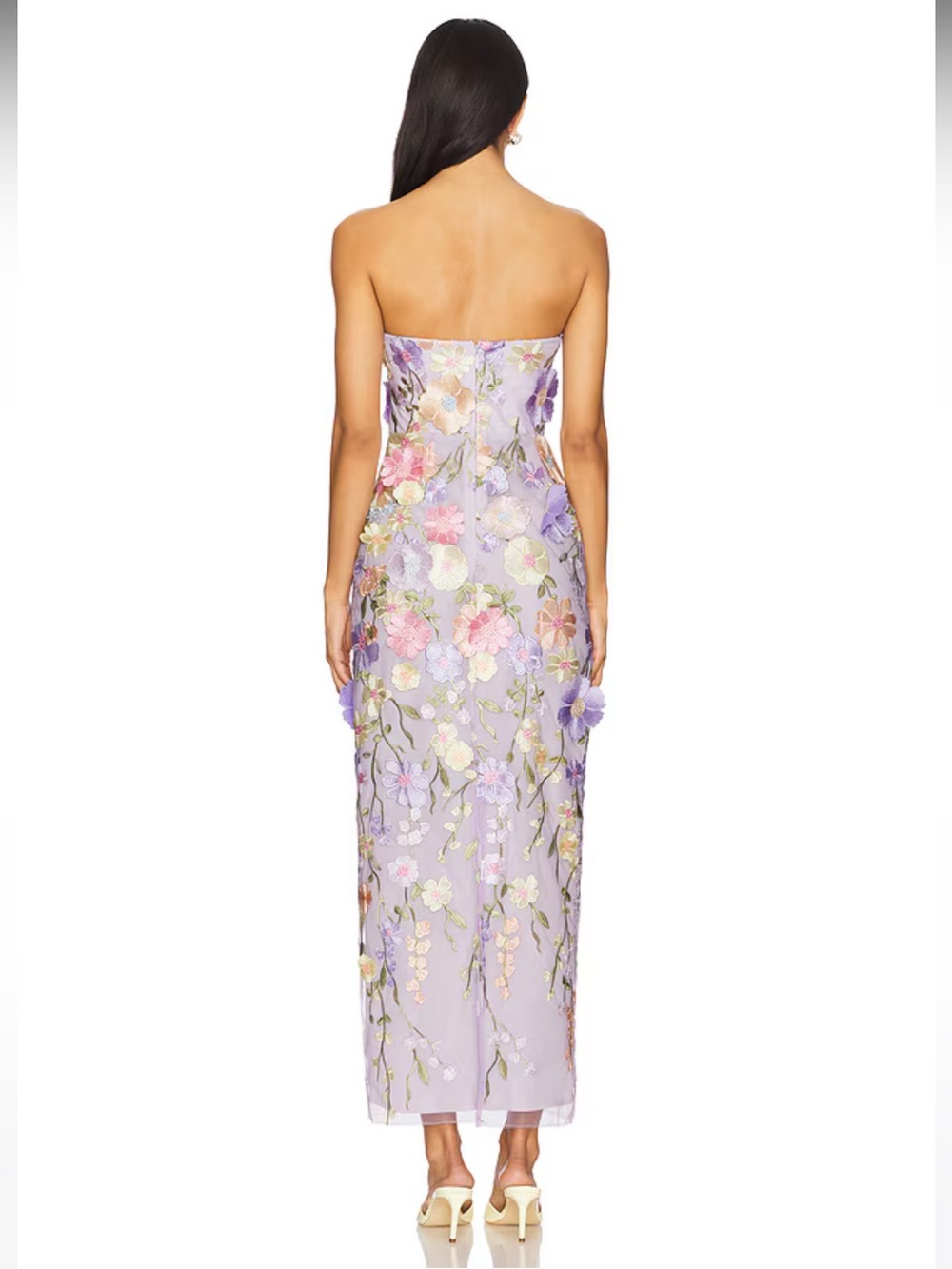 NWT! Lovers and Friends Poppin Gown in Lilac Spring Floral - Picture 3 of 6